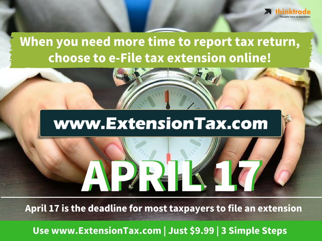 Extension tax form 4868 is due now